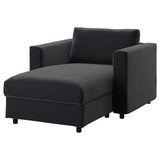 VIMLE chaise longue, Djuparp dark grey, 111 cm