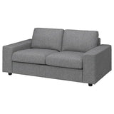 VIMLE 2-seat sofa, with wide armrests/Lejde grey/black, 185 cm
