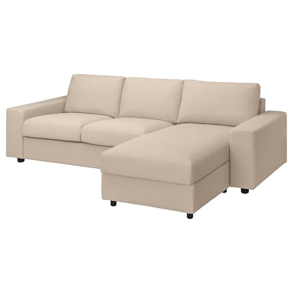 VIMLE - 3 seater sofa with chaise-longue , - best price from Maltashopper.com 89401419