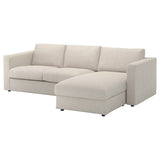 VIMLE 3-seat sofa, with chaise longue/Gunnared beige, 252 cm