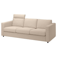 VIMLE 3-seat sofa, with headrest/Hallarp beige, 241 cm