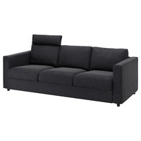 VIMLE 3-seat sofa, with headrest/Hillared anthracite, 241 cm