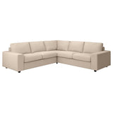 VIMLE corner sofa, 4-seat, with wide armrests/Hallarp beige, 22x54x98 cm
