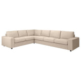 VIMLE corner sofa, 5-seat, with wide armrests/Hallarp beige, 22x54x98 cm