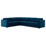 VIMLE corner sofa, 5-seat, Djuparp dark green-blue, 15x68x98 cm