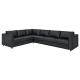 VIMLE corner sofa, 5-seat, Grann/Bomstad black, 15x65x98 cm