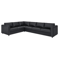VIMLE corner sofa, 5-seat, Grann/Bomstad black, 15x65x98 cm
