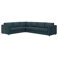VIMLE corner sofa, 5-seat, Hillared dark blue, 15x68x98 cm