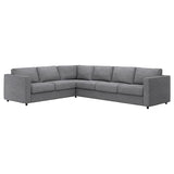 VIMLE corner sofa, 5-seat, Lejde grey/black, 15x68x98 cm