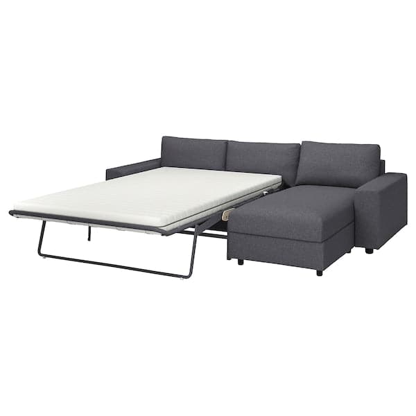 VIMLE funda sofá 3 plazas chaiselongue, Gunnared gris - IKEA