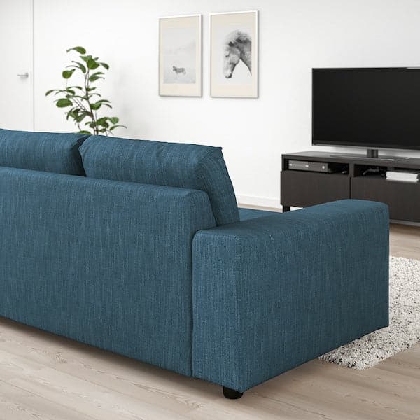 Ikea VIMLE - 2-seater sofa bed, with wide armrests/Hillared dark blue ,