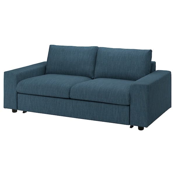 Ikea VIMLE - 2-seater sofa bed, with wide armrests/Hillared dark blue ,