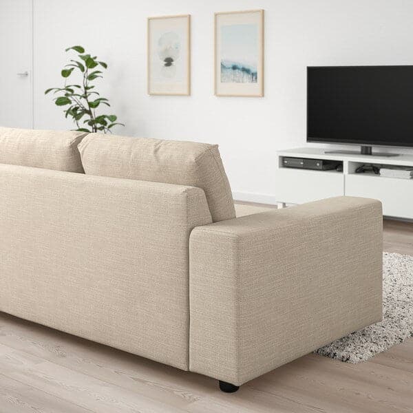 Ikea VIMLE - 3-seater sofa bed, with wide armrests/Hillared beige ,