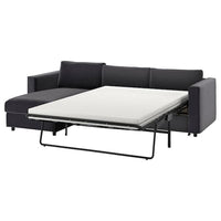VIMLE 3-seat sofa-bed, with chaise longue/Djuparp dark grey, 271 cm