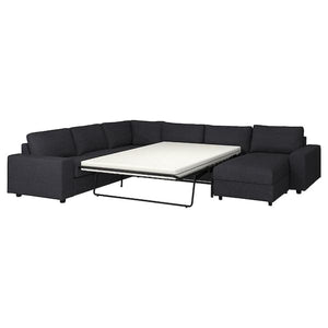 Ikea VIMLE - 5 seater ang 5 seater sofa bed/chaise-lon, with wide armrests/Hillared anthracite ,
