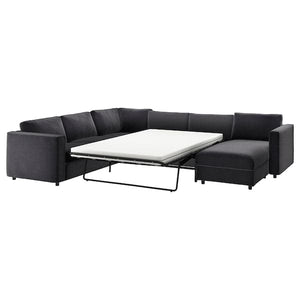 Ikea VIMLE - 5 seater corner sofa bed with chaise-longue/Djuparp dark grey ,