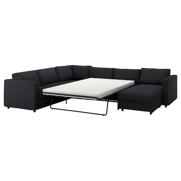 Ikea VIMLE - 5-seater corner sofa bed with chaise-longue/Hillared anthracite ,