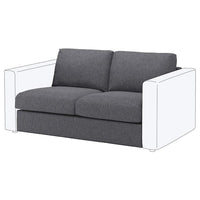 VIMLE 2-seat section, Gunnared medium grey, 141 cm