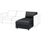 VIMLE chaise longue section, Grann/Bomstad black, 81x83x164 cm