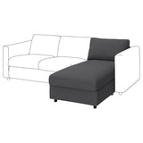 VIMLE chaise longue section, Hallarp grey, 81 cm