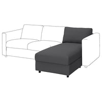 VIMLE chaise longue section, Hallarp grey, 81 cm