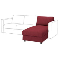 VIMLE chaise longue section, Lejde red/brown, 81 cm