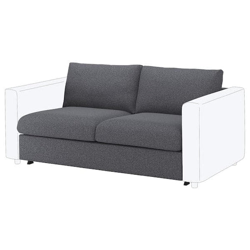 VIMLE - 2-seater bed element, Gunnared smoke grey ,