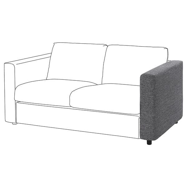 VIMLE cover for armrest, Lejde grey/black
