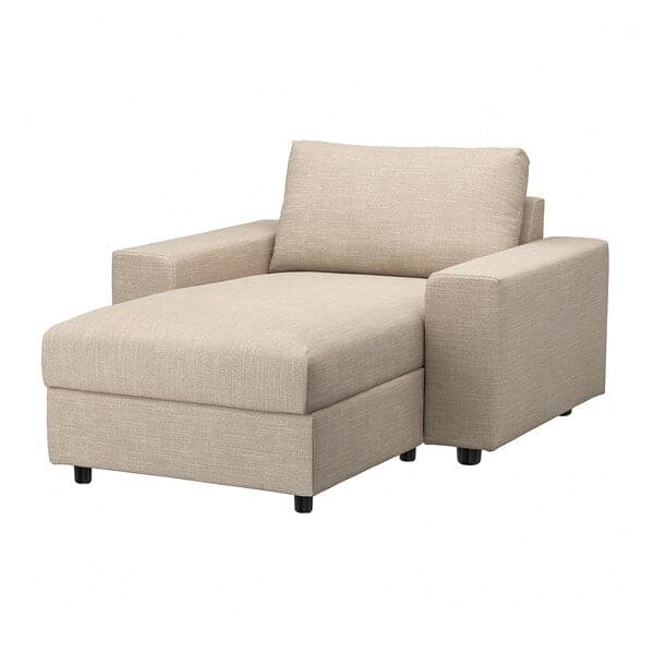 Ikea VIMLE - Chaise-longue cover, with wide armrests/Hillared beige ,