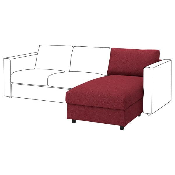 Ikea VIMLE - Chaise-longue cover, Lejde red/brown ,