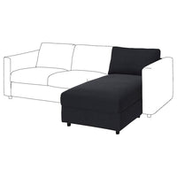 VIMLE cover for chaise longue section, Saxemara black-blue