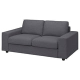 VIMLE cover for 2-seat sofa, with wide armrests/Gunnared medium grey