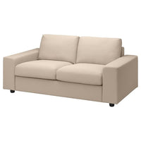 VIMLE cover for 2-seat sofa, with wide armrests/Hallarp beige