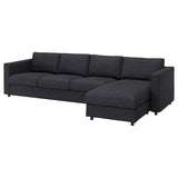 VIMLE cover for 4-seat sofa, with chaise longue/Hillared anthracite