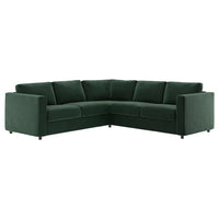 VIMLE cover for corner sofa, 4-seat, Djuparp dark green