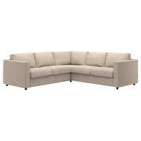 VIMLE cover for corner sofa, 4-seat, Hillared beige