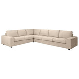 VIMLE cover for corner sofa, 5-seat, with wide armrests/Hallarp beige, 22x48x98 cm