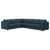 VIMLE cover for corner sofa, 5-seat, Hillared dark blue