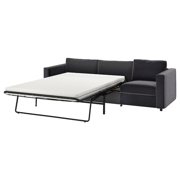 Ikea VIMLE - Cover for 3-seater sofa bed, Djuparp dark grey ,