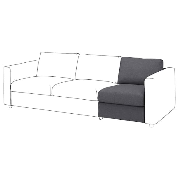 Ikea VIMLE Lining for 1-seater element - Gunnared smoke grey ,