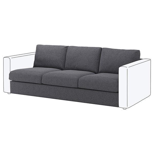 VIMLE cover for 3-seat section, Gunnared medium grey