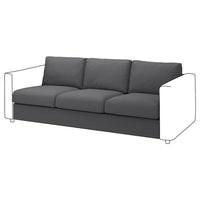 VIMLE cover for 3-seat section, Hallarp grey