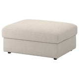 VIMLE cover for footstool with storage, Gunnared beige