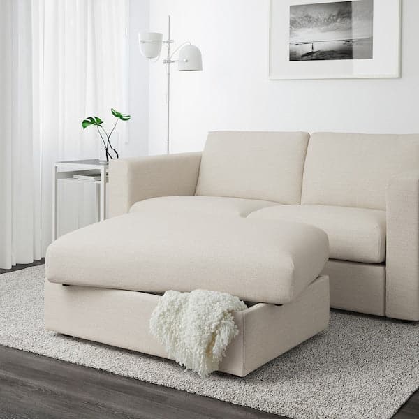 Ikea VIMLE Footstool with storage - Gunnared beige ,