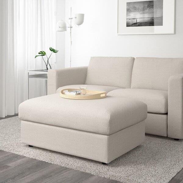 Ikea VIMLE Footstool with storage - Gunnared beige ,