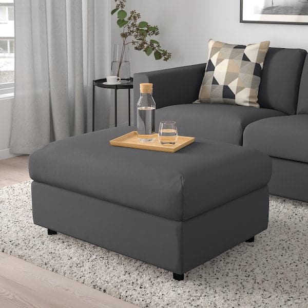 Ikea VIMLE Footstool with container - Hallarp grey ,