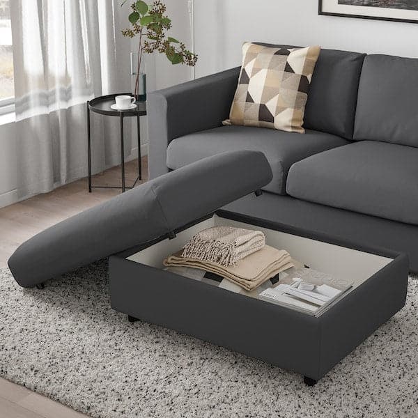 Ikea VIMLE Footstool with container - Hallarp grey ,