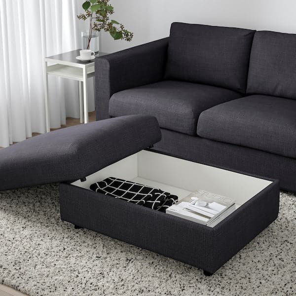Ikea VIMLE - Footstool with storage, Hillared anthracite ,
