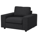 VIMLE armchair, with wide armrests/Hillared anthracite, 115x83x98 cm