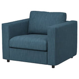 VIMLE armchair, Hillared dark blue, 101x83x98 cm